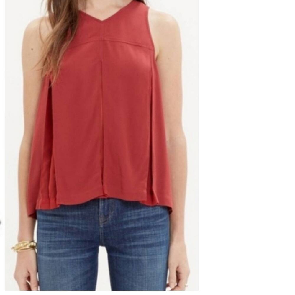 Madewell Rust Sleeveless Trapeze Cropped Blouse Size 0